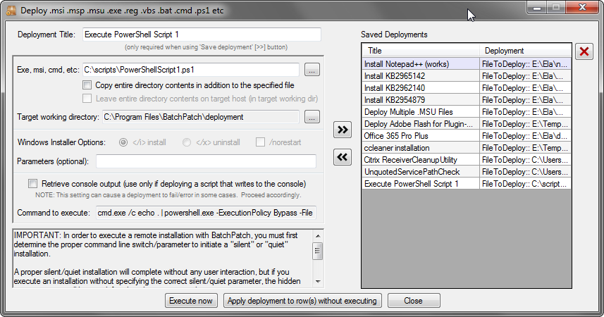 Executing PowerShell Scripts and Commands (cmdlets) on Remote