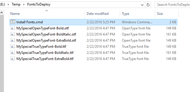 installa otf in Windows